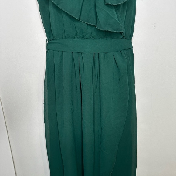 New! Simplee Solid Chiffon Wrap Formal Maxi Ruffle Split Dress SMALL - Picture 7 of 15